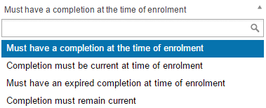 Prerequisite requirement types