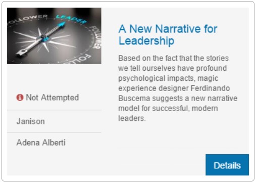 Approved item on learn dashboard