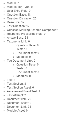 Admin Delete — entities listed