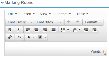 Marking rubric notes
