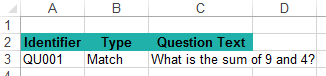 Questions sheet