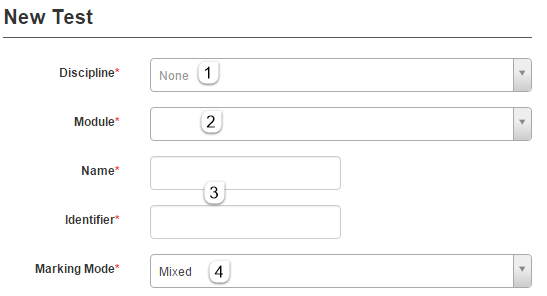 Create test — discipline and module