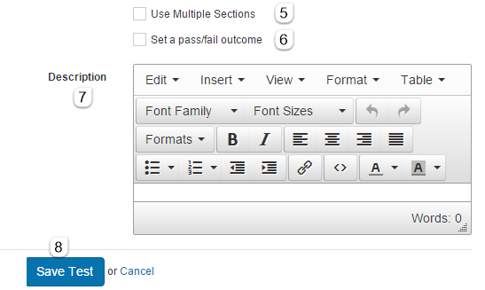 Create test — form