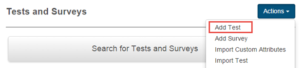 Add Test menu