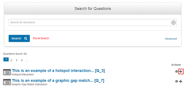 Link questions — search