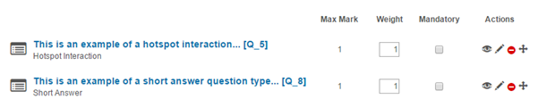 Link questions — settings