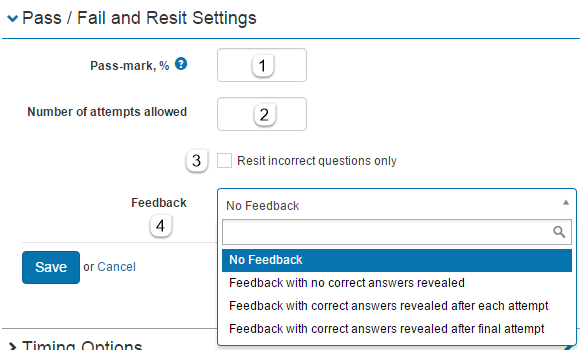 Pass/Fail and Resit Settings