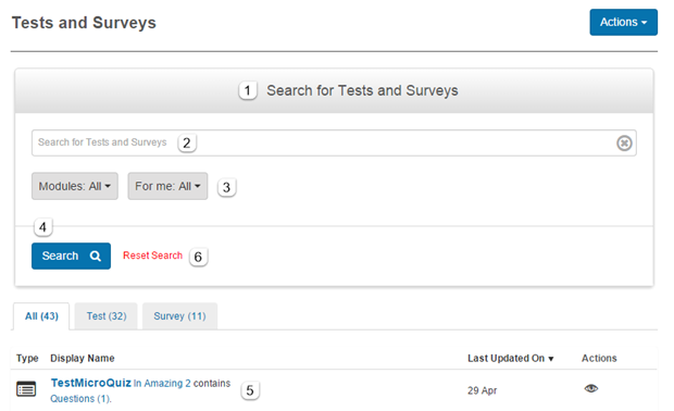 Search for tests