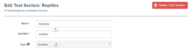 Section — type and properties