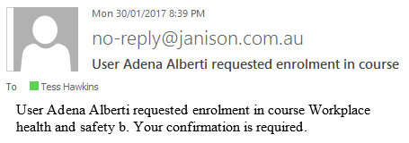 Approval request email