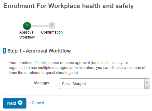Learner enrolment with approval
