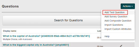 Add Test Question