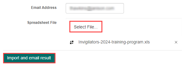 Import and email result