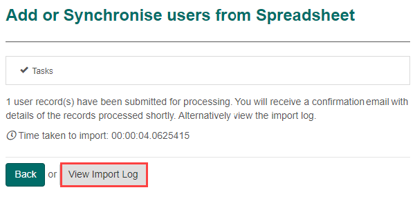 View Import Log