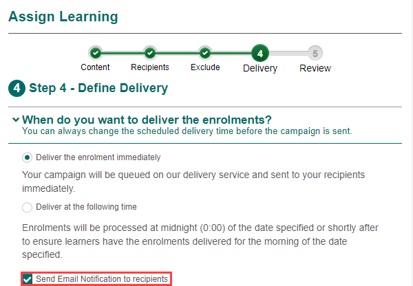 Delivery options