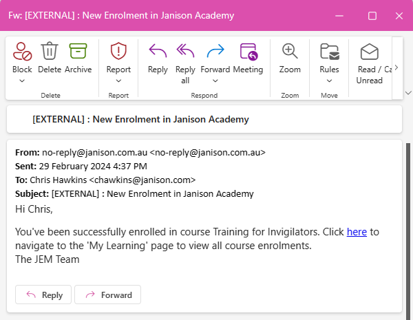 Enrolled users in catalogue