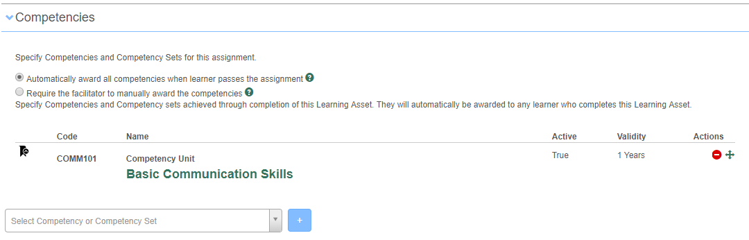 Competencies section