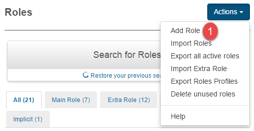 Add Role menu