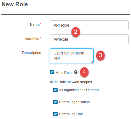 Add Role form