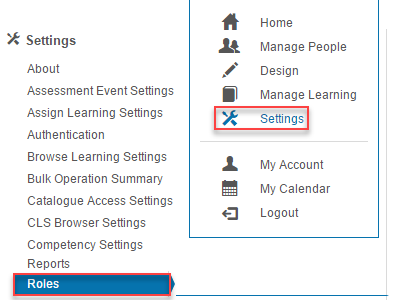 Roles screen