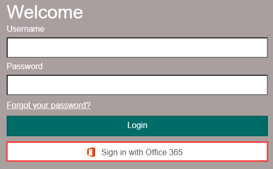 Sign in with Office 365 button