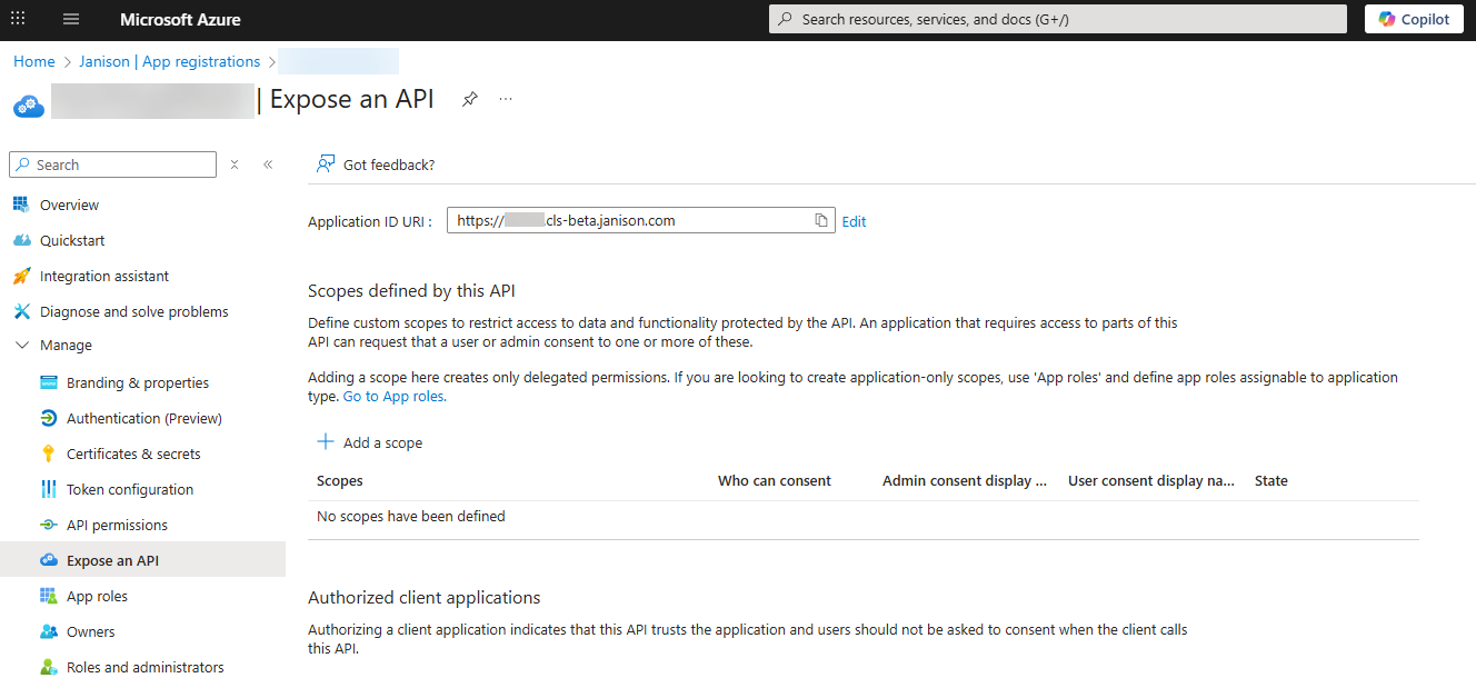 Expose an API screen
