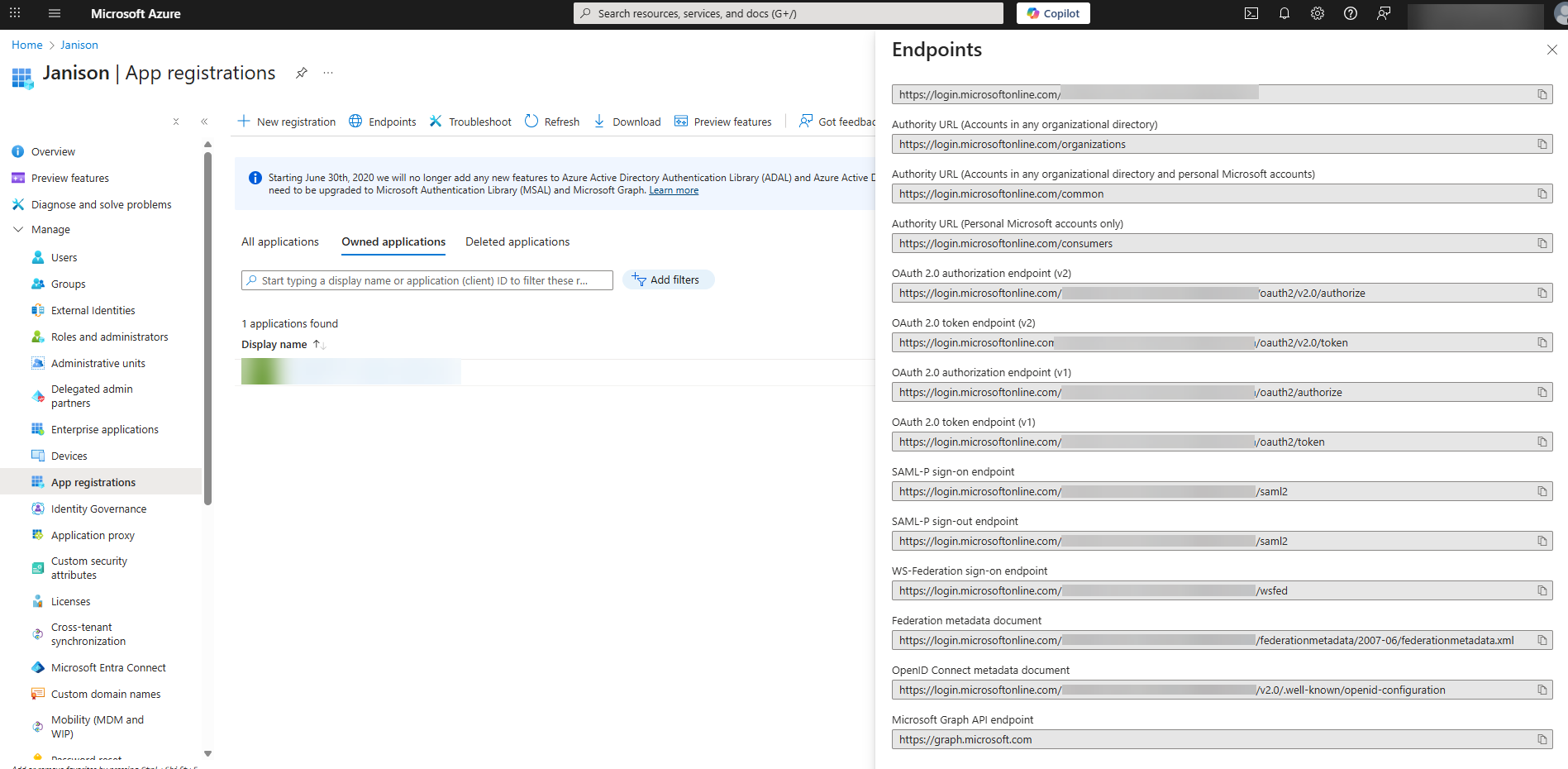 Endpoints screen