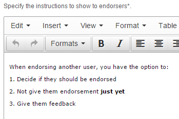 Evaluation instructions
