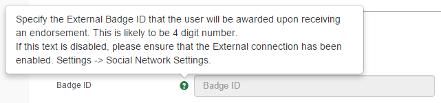 External badge settings