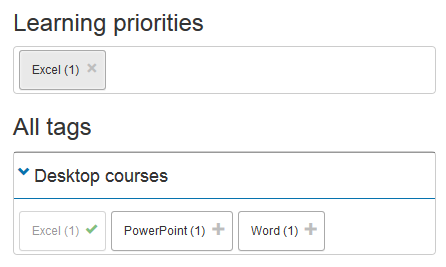 Learner selects Excel