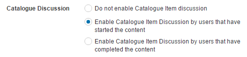 Catalogue discussion setting