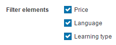 Filter element settings