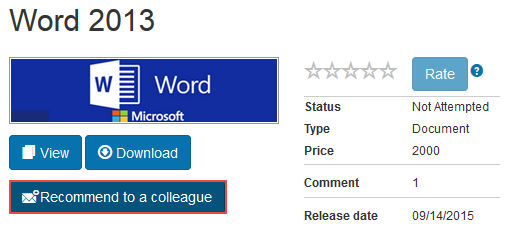 Recommend to a colleague button