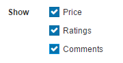 Show options