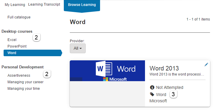Side filters in Browse Learning