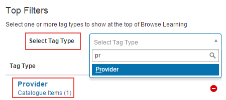 Top filters settings