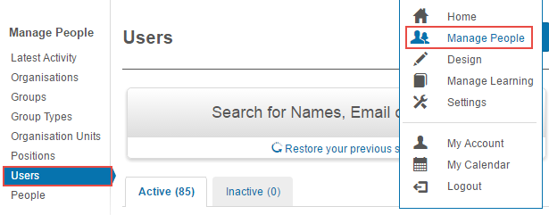 Users list