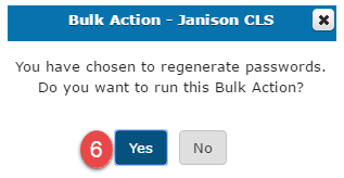 Regenerate Passwords confirmation
