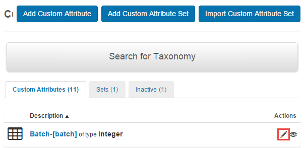 Edit custom attribute