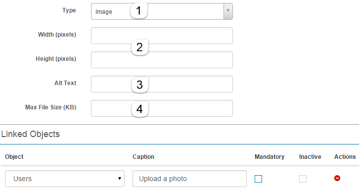 Image custom attribute form
