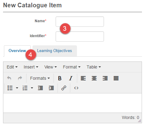 Name and overview fields