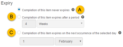 Expiry options