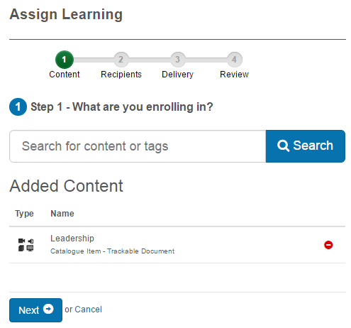 Assign Learning step 1