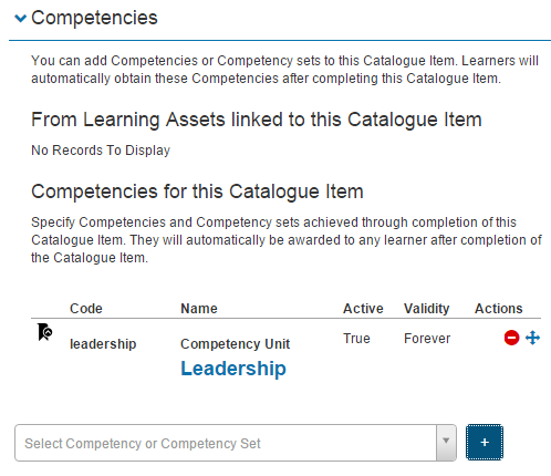 Competencies section