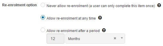 Re-enrolment options