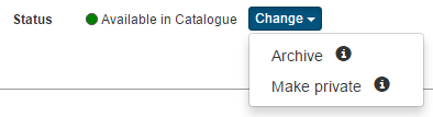Catalogue status