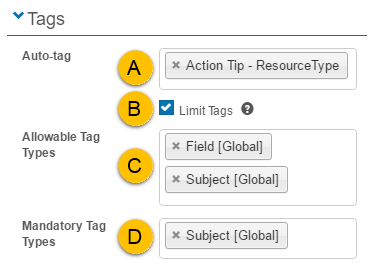 Tag settings
