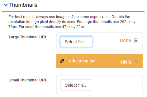 Thumbnail URL field