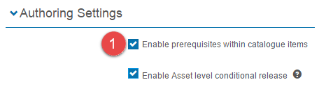 Enable within-item prerequisites