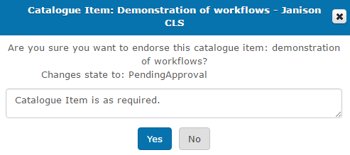 Endorse confirmation